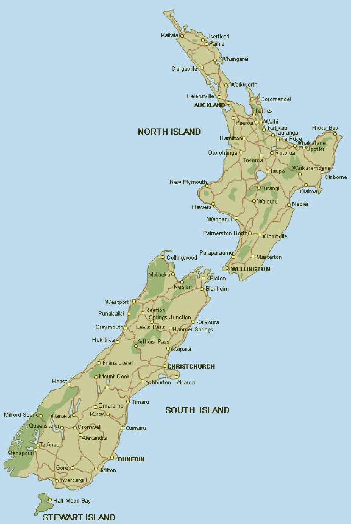 न्यूजीलैंड पूरा नक्शा
