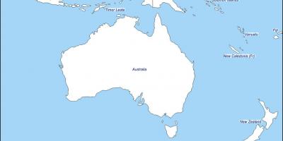 रूपरेखा मानचित्र के ऑस्ट्रेलिया और न्यूजीलैंड